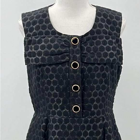 Manoush Sleeveless Wool Blend Brocade Fit & Flare Dress in Black - Size 8 US - Picture 2 of 6